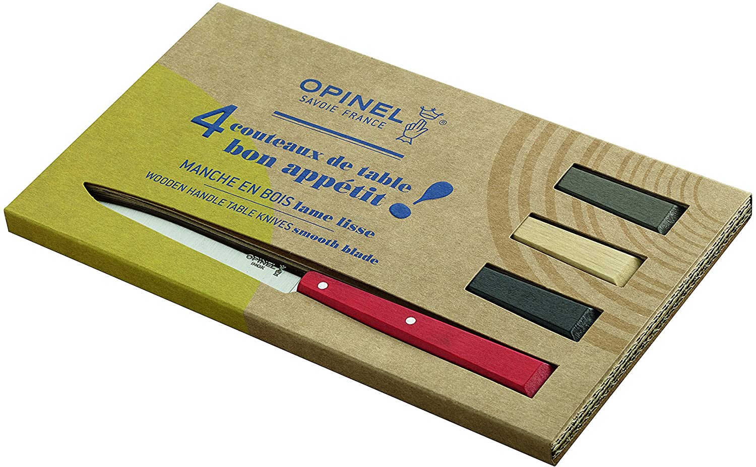 Opinel Set of 4 Table Knives No.125 Bon Appetit - Loft, Stainless Steel, 4 couteaux
