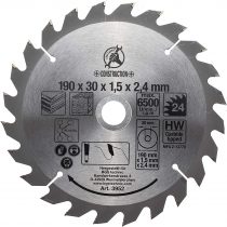Carbide Tipped Circular Saw Blade, Diameter 190 mm, 24 tooth