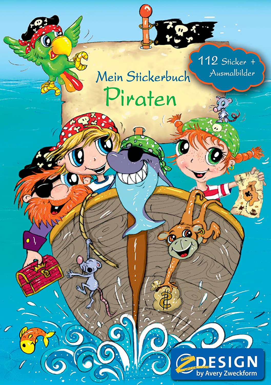 AVERY Zweckform 57797 Children's Sticker Book Pirate with 112 Stickers