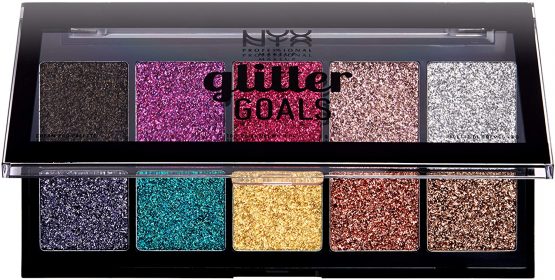 NYX Professional Makeup Glitter Goals Cream Pro Palette - Glitter Palette with 10 Silky Glitter Cream Eyeshadow Makeup Shades - Image 3