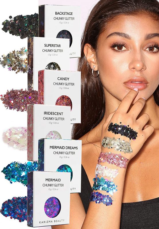 Face Glitter Pack ✮ KARIZMA Beauty ✮ 60g Festival Glitter Cosmetic Chunky Face Body Hair Nails