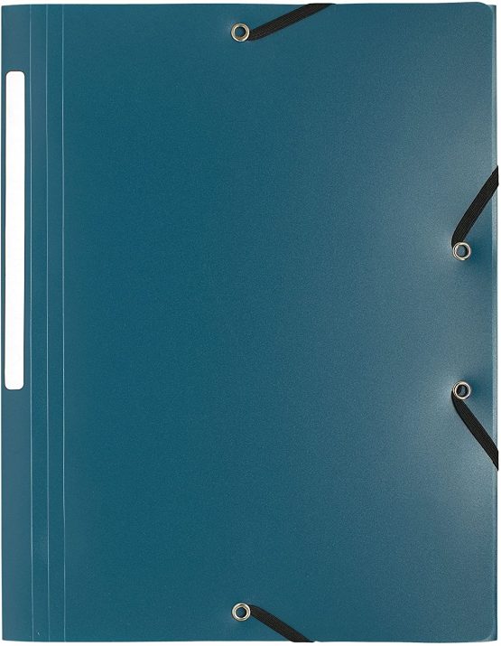 Exacompta - Ref. 55803E - Elastic Folders 3 flaps in Opaque Polypropylene - A4 - Dark Green, Pack 10