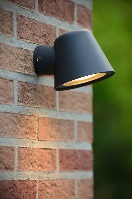Lucide Dingo-LED - Wall Light Outdoor - LED Dim. - GU10 - 1x5W 3000K - IP44 - Anthracite - Image 4