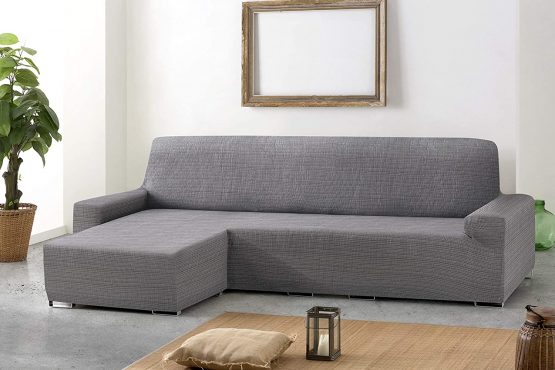 Eysa Aquiles Elastic Chaise Longue Short Arm Left, Polyester-Cotton, Ecru, 43 x 37 x 14 cm - Image 4