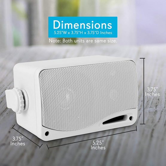 Pyle 3-Way Weather Proof Mini Box Speakers System Pair, 200 Watt, 3.5-Inch Size, White - Image 3
