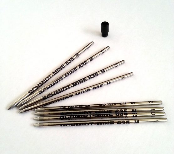 8 x Schmidt 635M Mini Ball Pen Refill - Black - (Lamy M21 and Cross 8518-4 Compatible) - Image 4