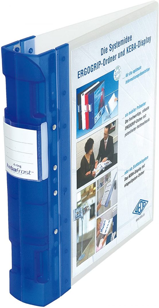 Wedo Ergogrip Ice 05828003 Folder A4 4 Rings 55 mm Plastic Blue Transparent