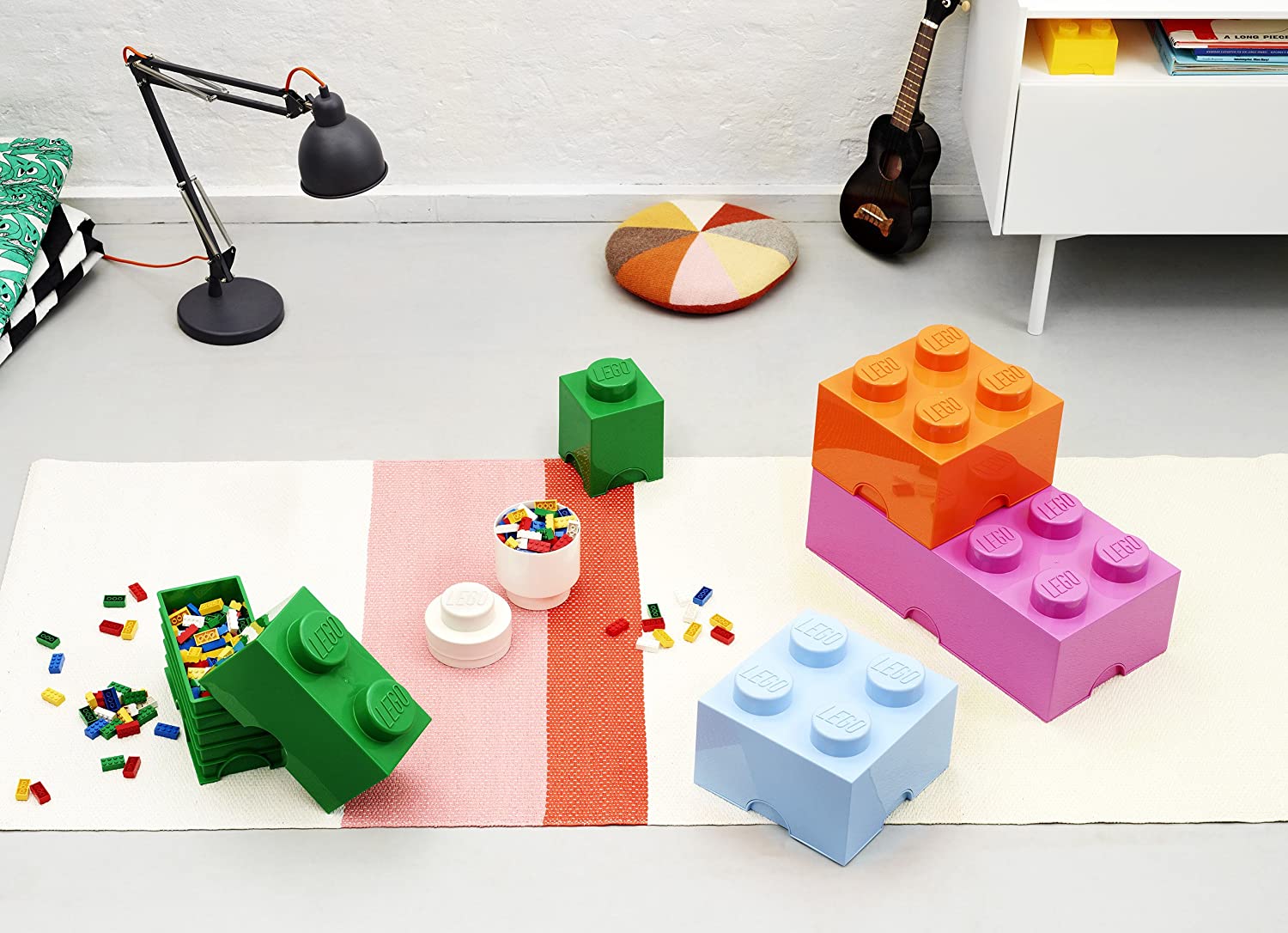 LEGO Brick 4 Knobs Stackable Storage Box, Bright (Pink), 5.7 Litre - Image 3