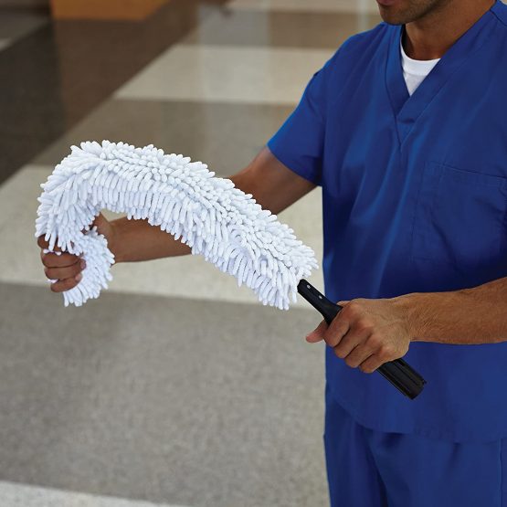 Rubbermaid Commercial Products FGQ85200WH00, Hygen Quick-Connect Flexible Dusting Wand with High Performance Microfibre - White - Image 3
