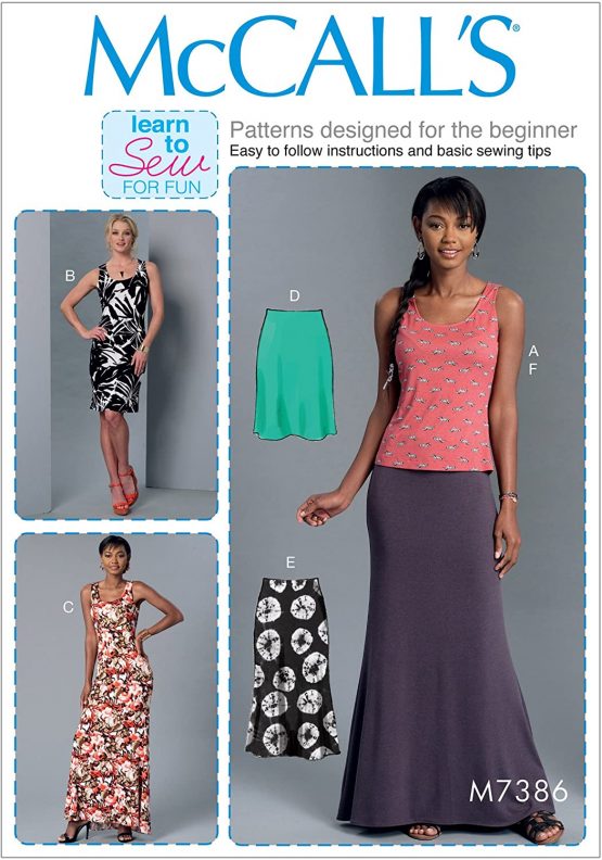 McCall's Patterns 7386 ZZ,Misses Top,Dresses and Skirts,Sizes LRG-XXL, Multi-Colour, XLG