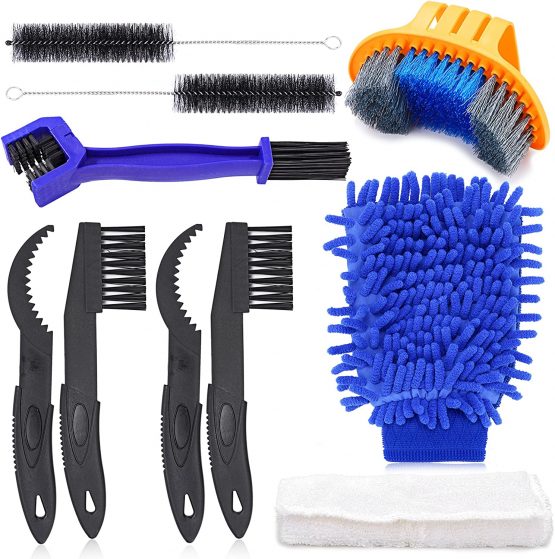 Oumers Bicycle Clean Brush Kit, Motorcycle Bike Chain Cleaning Tools Make Chain/Crank/Tire/Sprocket Cycling Corner Stain Dirt Clean, Durable/Practical fit All Bike