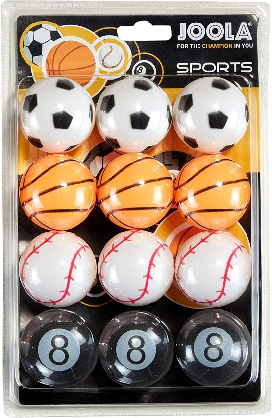JOOLA Table Tennis Balls Sports Set in Sports Design 40 mm 3-Star Training Quality – Smooth Ball Bounce Colourful