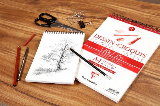 Clairefontaine White Drawing Sketch Pad, Wirebound, 120 g, A4, 50 Sheets - Image 4
