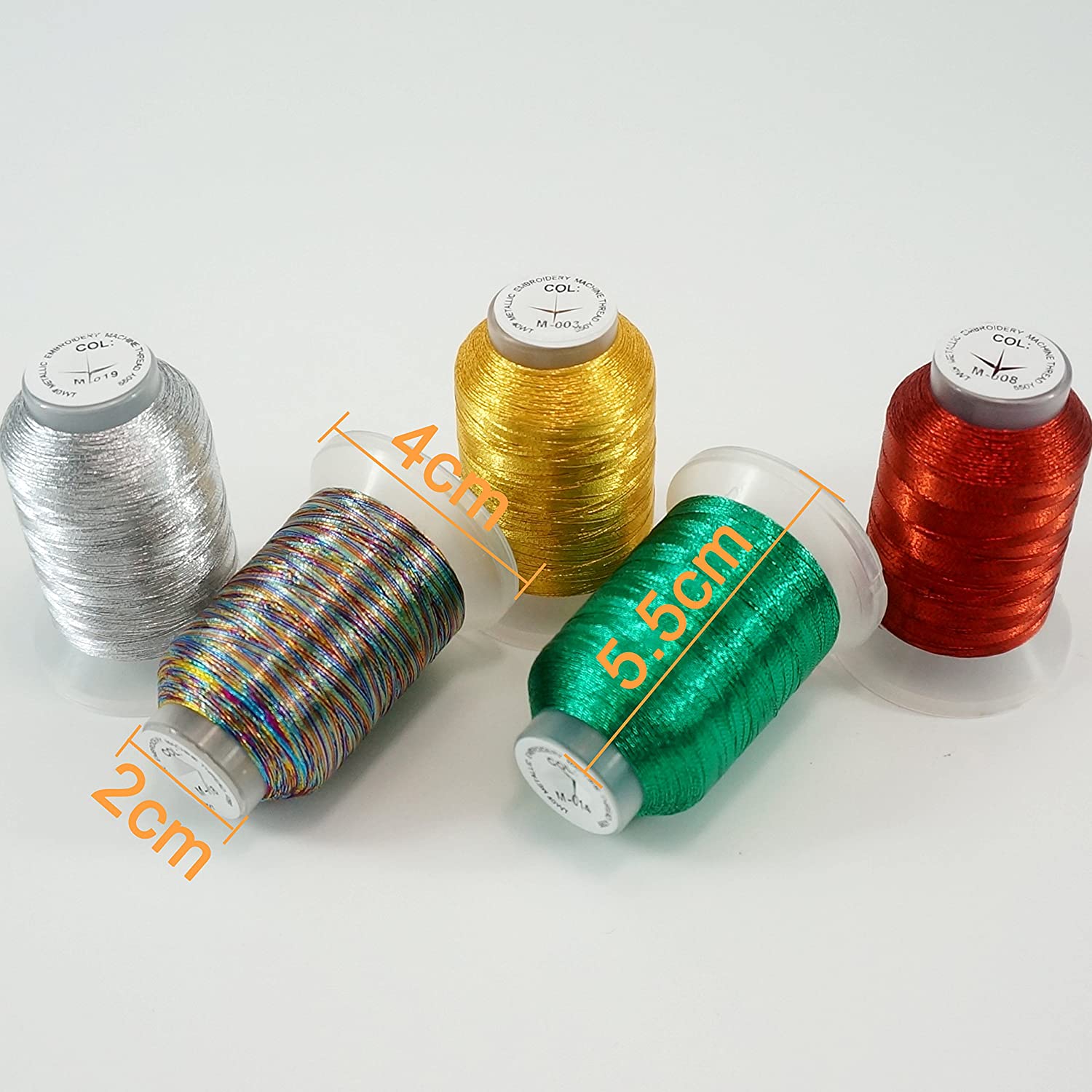 New brothread 20 Assorted Colours Metallic Machine Embroidery Thread Kit 500M Each Spool for Computerized Embroidery and Decorative Sewing - Image 4