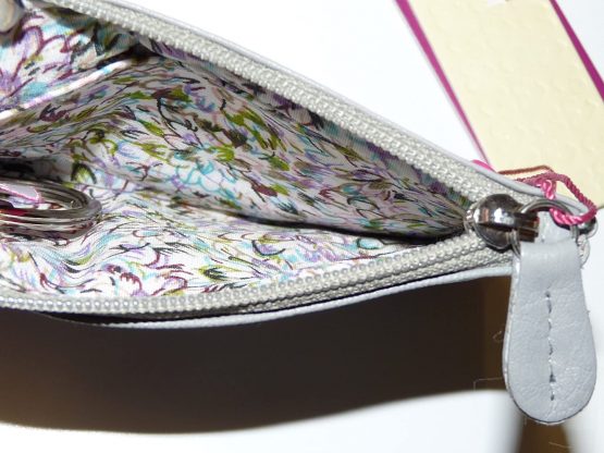 Bumble Bee Coin Purse by Mala Leather with Gift dustbag Soft Leather, Mischa Collection (Grey) - Image 3