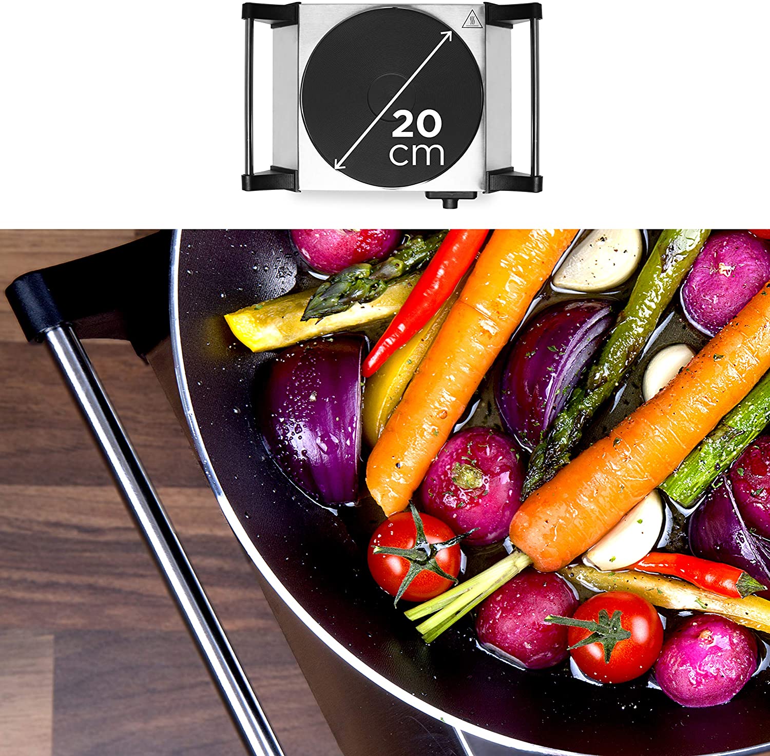 Duronic Hot Plate HP1SS for TableTop Cooking 1500W Stainless