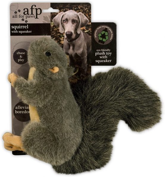 All For Paws Squirrel Dog Toy wih Squeaker, 9-inch/ 23 cm