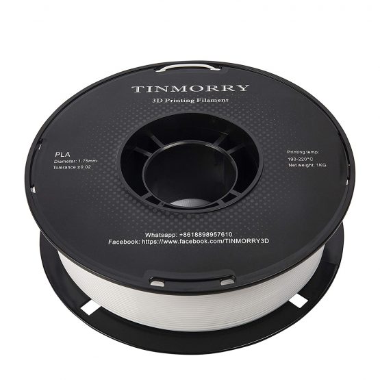 PLA Filament 1.75mm 1kg, TINMORRY PLA Filament 3D Printing Materials for 3D Printer, 1 Spool, Cool White - Image 3