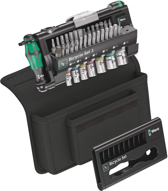 Wera Unisex's 3 Square Head Socket Wrench Insert Set with bit Ratchet, Bicycle, Multicolour, 41 Pieces