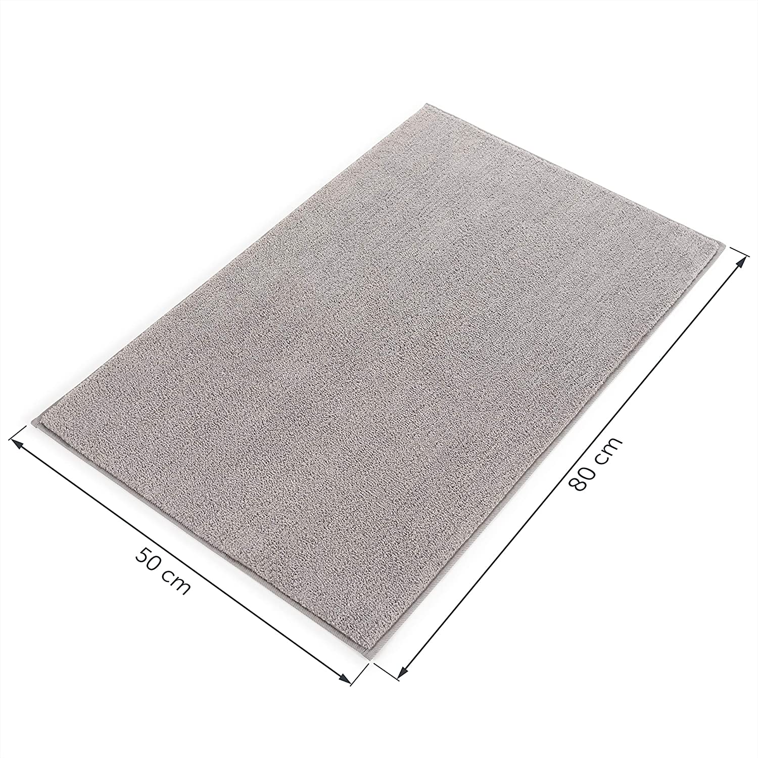 Blumtal Light Grey Bath Mat - Super Soft Non Slip Bathroom Mat, Washable Bathroom Rug, 50x80 cm, 50 x 80 cm (Microfibra) - Image 3