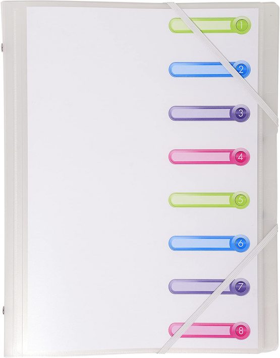 Exacompta Ref - 56189E Chromaline Multipart File with an Internal Pocket, 25x32cm for A4 Sized Documents, 8 Tabbed Sections, PP Cover with Tabs - Pack of 1 - Image 3