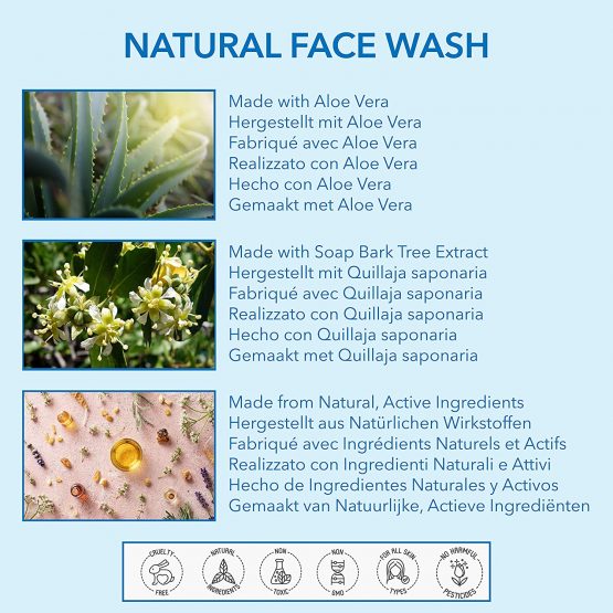 NATURAL pH 5.5 BALANCED FACE WASH - With ALOE VERA, HONEY & LAVENDER - 250ml - by BEES of BRITAIN - No Sulfates, No Parabens, No Silicone. We Donate 5% of our Profit to Help Save Bees and Pollinators. - Image 3