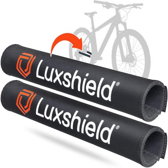 Luxshield Chainstay Protector 2 pack Neoprene, Chain Guard, Bike Frame Protector, 20 cm x 12 cm, Black