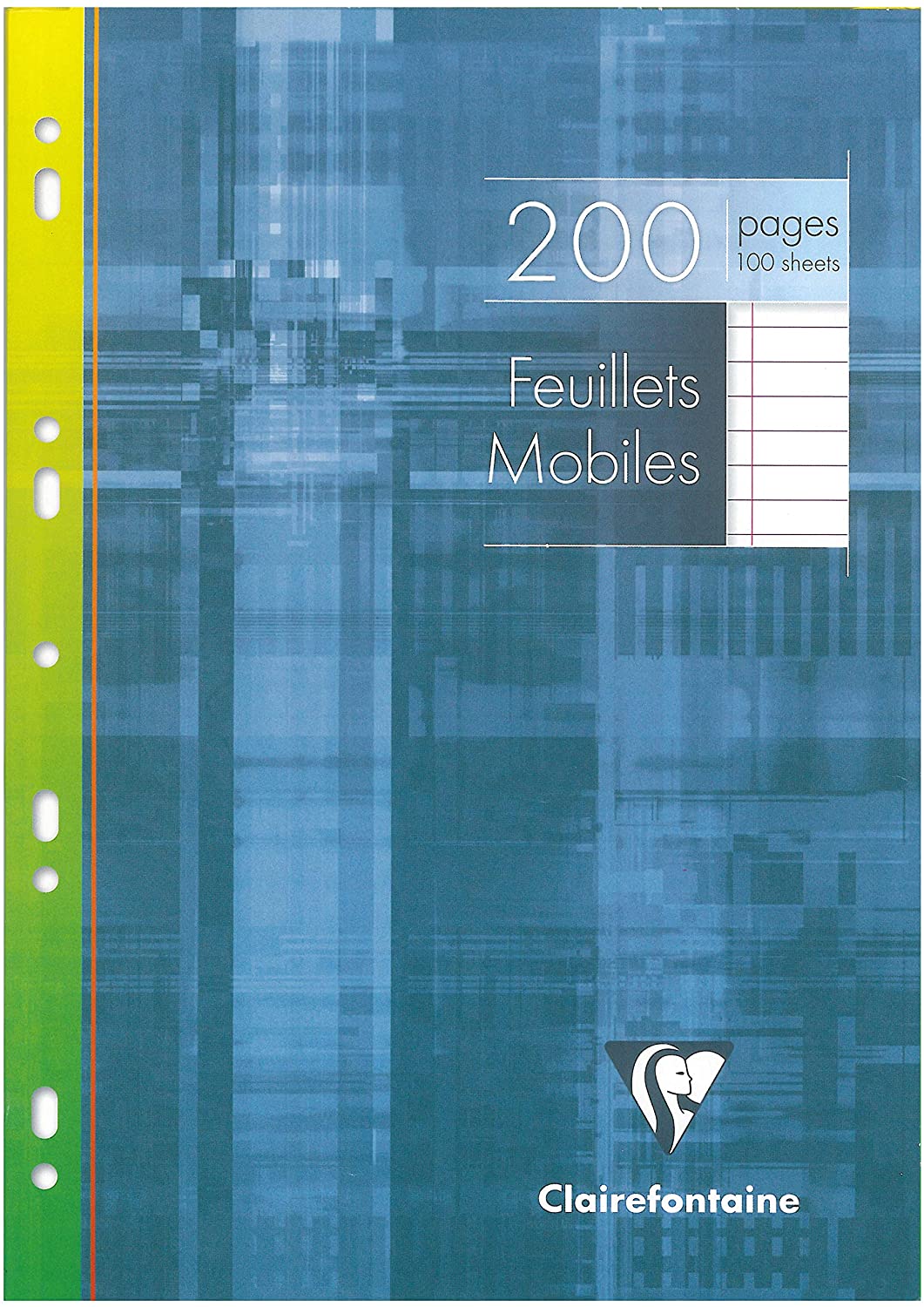 Clairefontaine 1756C, One Pack of Perforated Loose-Leaf Sheets, Dimensions: A4 21x29.7cm, 200 Lined Pages with Margin