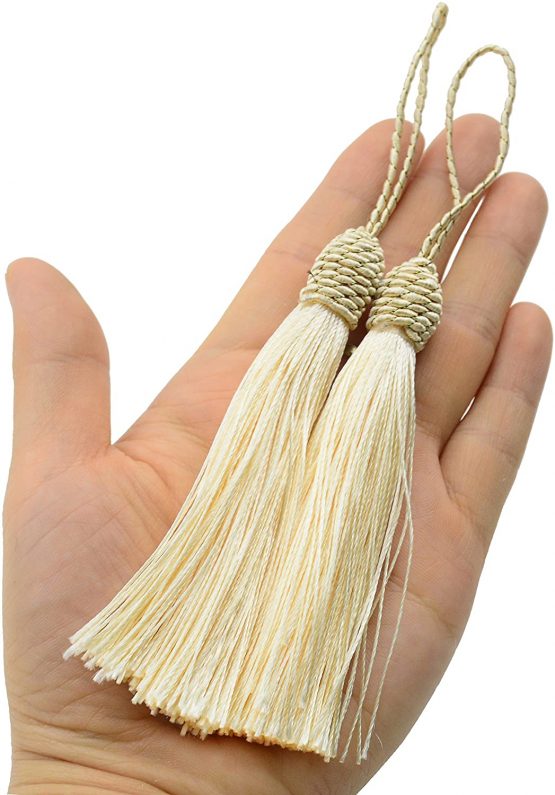 20pcs 15.5cm/6 Inches Silky Floss bookmark Tassels with 2-Inch Cord Loop and Small Chinese Knot for Jewelry Making, Souvenir, Bookmarks, DIY Craft Accessory(Army Green) - Image 3