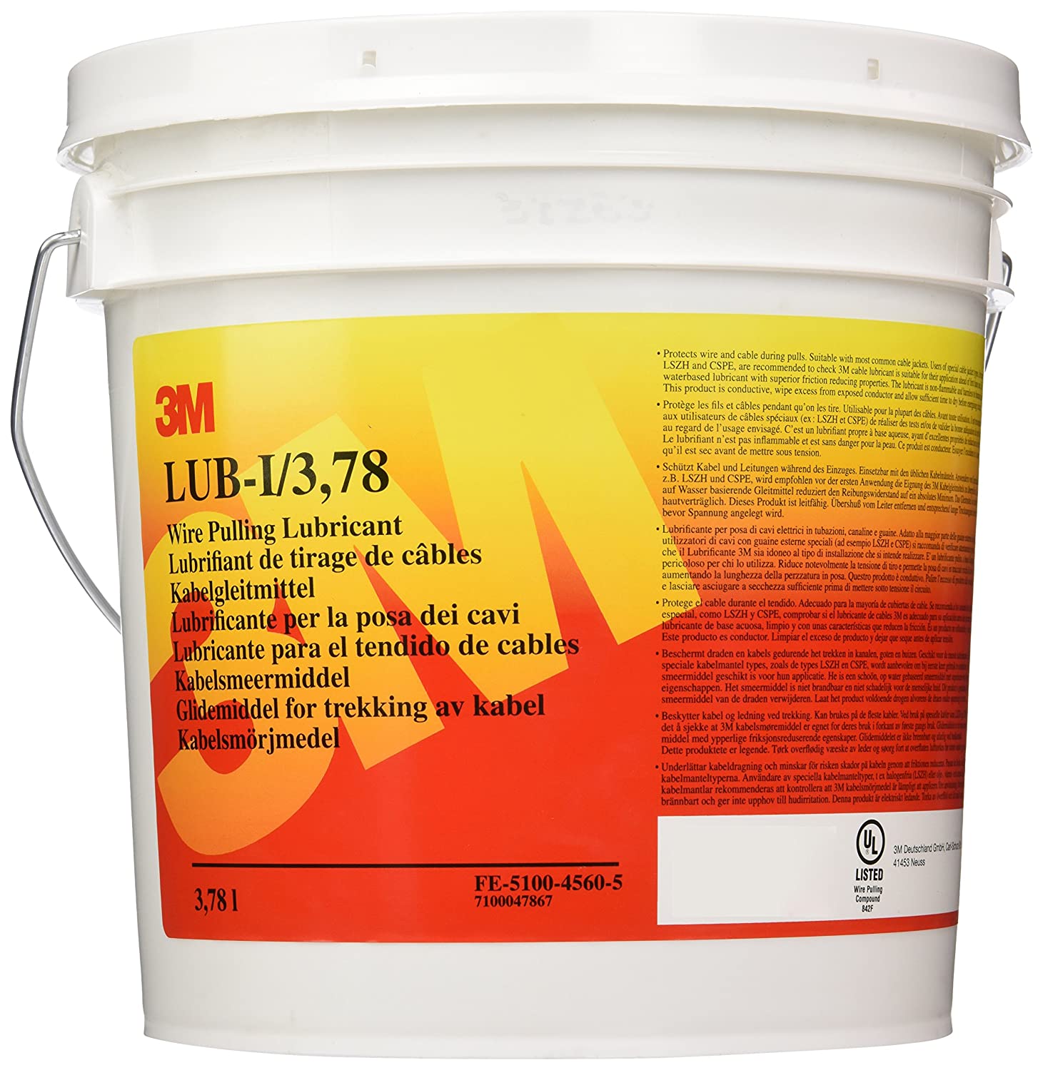 3M Wire Pulling Lubricant, LUB-I 3.78l, Pack of 1
