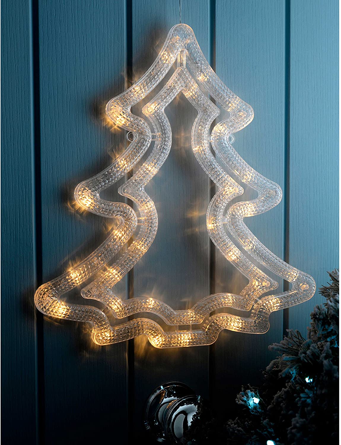 WeRChristmas Christmas Tree Silhouette with 35-LED, 37 cm - Warm White, Height 37 cm (14.5 inch) - Image 4