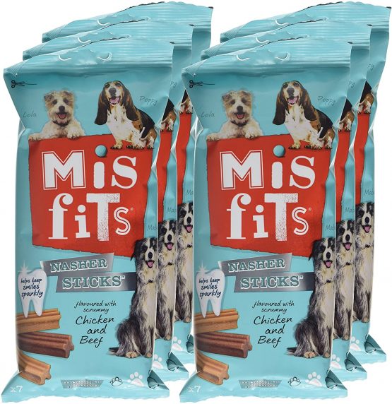 Misfits Nasher Sticks Dog Treats for Medium Dogs from 10-25 kg with Chicken and Beef, 10 Bags (10 x 175 g) - Image 4