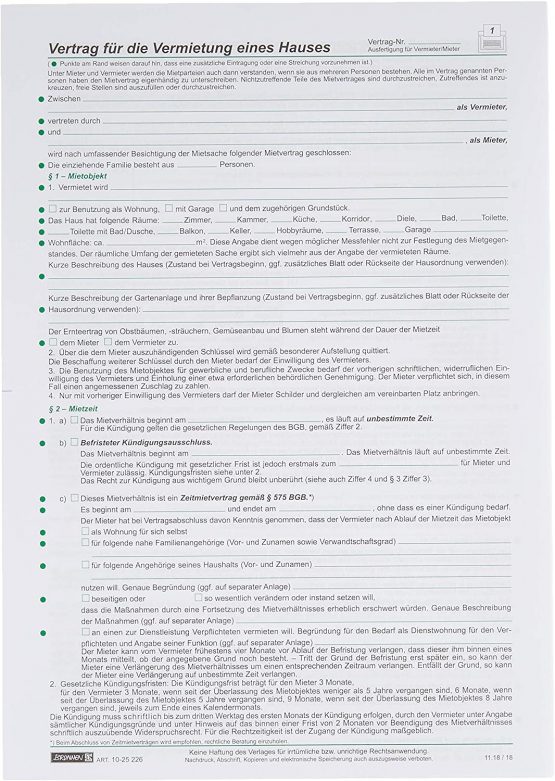10 x BRUNNEN Rental Agreement Houses 5S