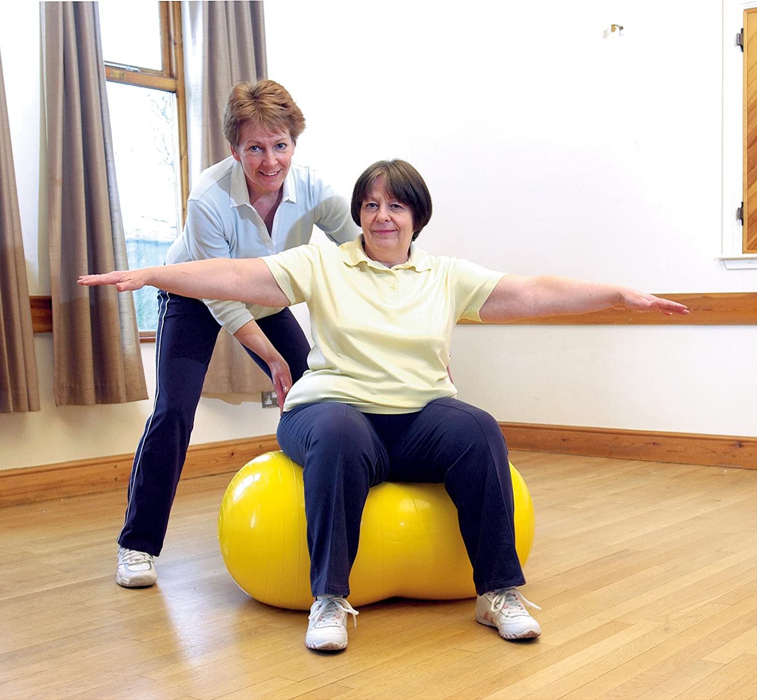 NRS Healthcare Inflatable Physio-Roll, 55 cm (21.5 inch) Diameter, Yellow, 55 cm (21.5-inch) Diameter - Image 2
