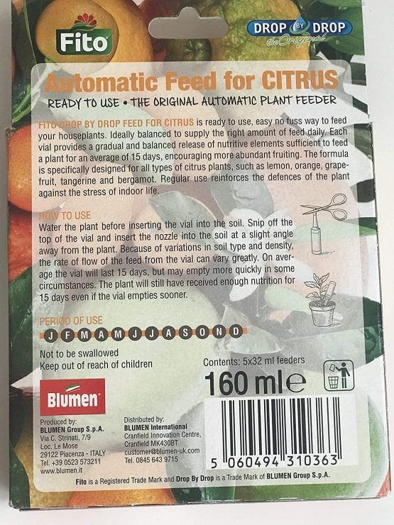 FITO 2044394 Citrus Plant Drip Feeder, 160 ml (5x32ml), Yellow, 13.5x2.8x18.5 cm - Image 4