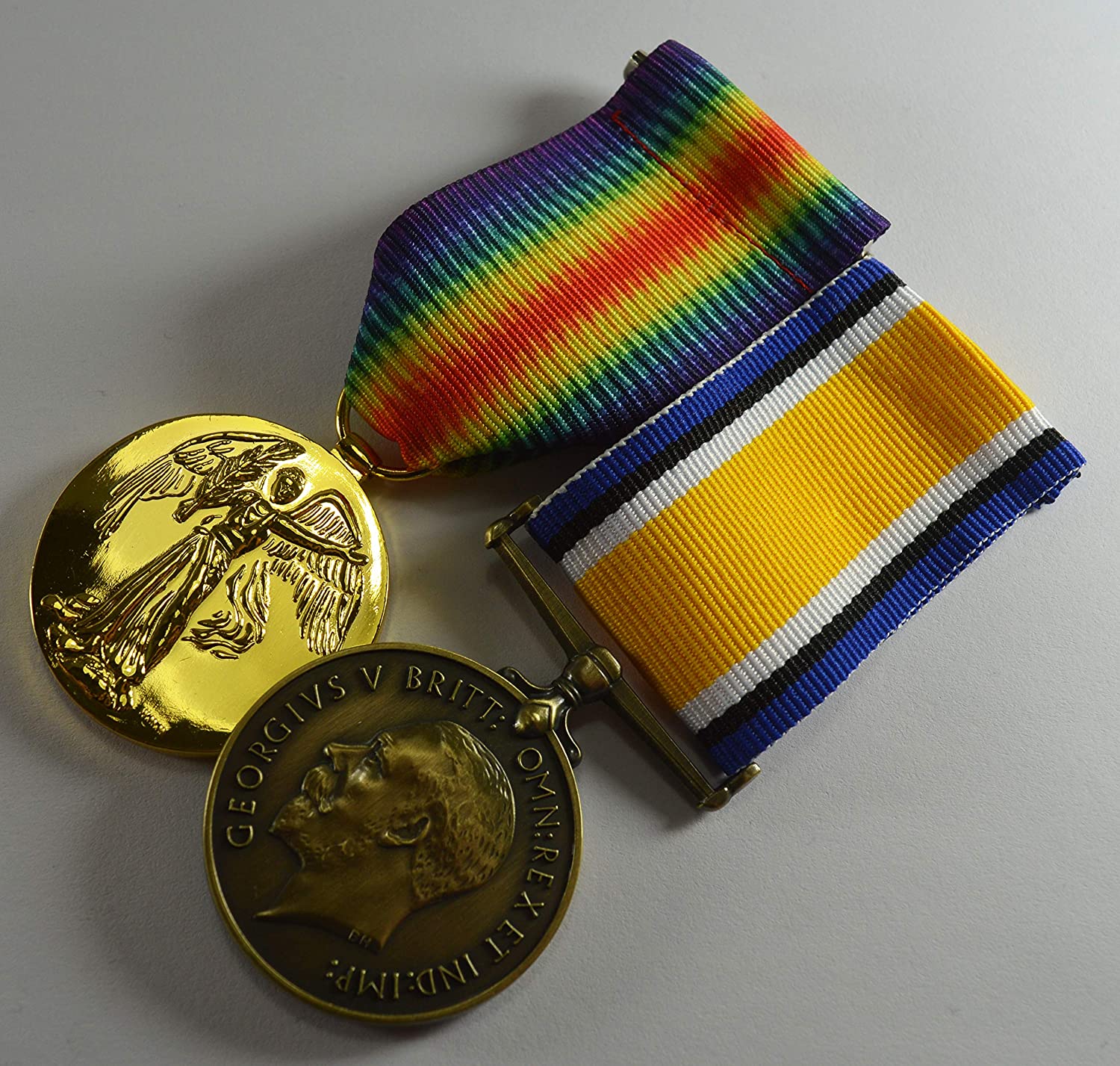 The Commemorative Coin Company Pair of Full Size Replica WW1 Service Medals. Great War for Victory Imperial Forces. Bronze, Gold