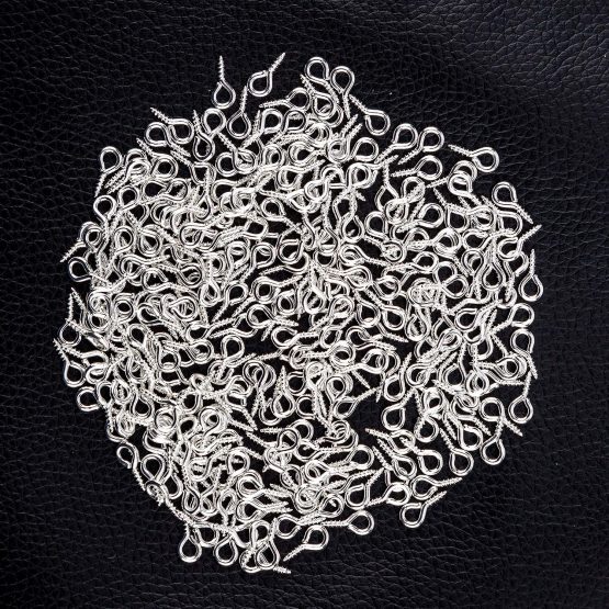 AIEX 300 Pcs Screw Eye Pins Hooks Eyelets Screw Threaded for Jewelry Making Findings DIY Crafts, Silver - Image 3
