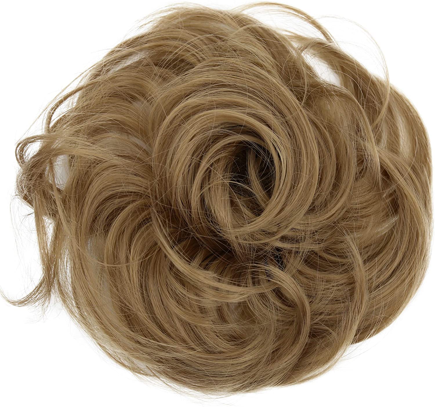 CAISHA Synthetic Fiber Hairpiece Scrunchie Scrunchy Updo Slightly Wavy Dark Blonde G9B, dark blonde #16 G9B, 17 cm x 2 cm