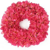 Floral Elegance Artificial 44cm Cerise Bougainvillea Wreath Display