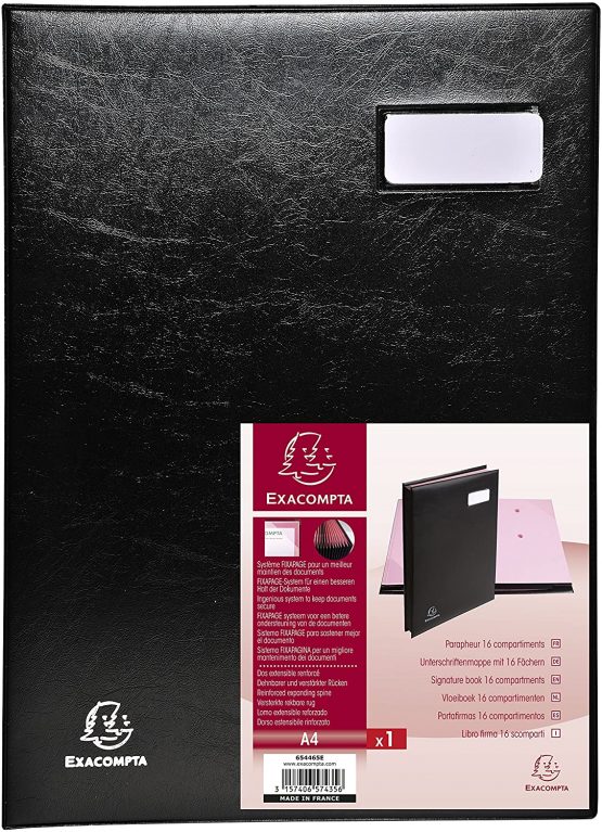 Exacompta Excellence Signature Book, A4, 16 Compartments - Black