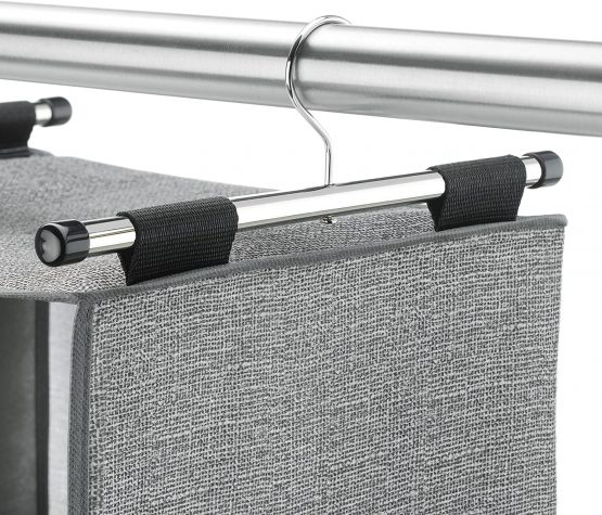 Whitmor 4 Section Fabric Closet Organizer Shelving with Built In Chrome Garment Rod - Image 3