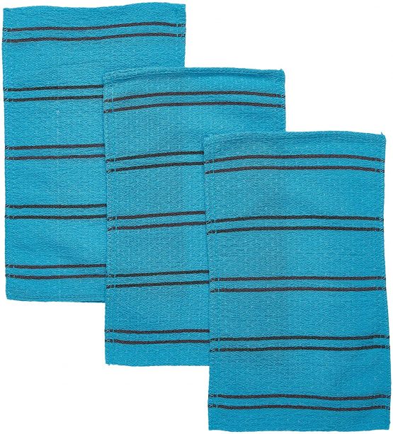 SongWol Korean Beauty Skin X-Large Viscos Exfoliating Bath Towel Gloves Strong Scrub Wash Clothes (3 pack)