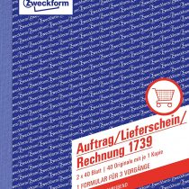 Avery Zweckform 1739 Auftrag/Lieferschein/Rechnung, DIN A5, selbstdurchschreibend, 2 x 40 Sheets, White, Yellow 2 x 40 Blatt