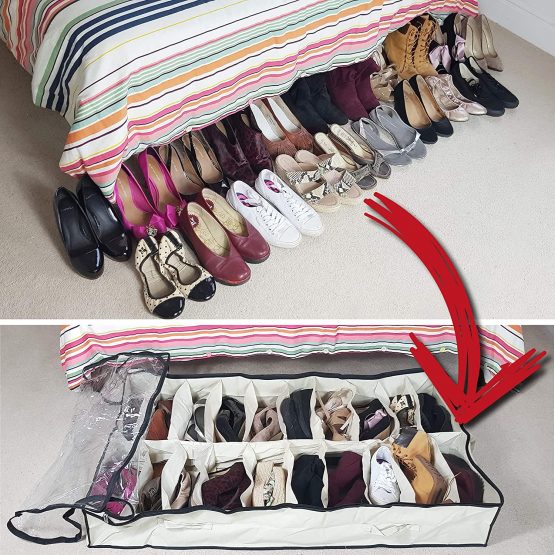 Neusu Heavy Duty Underbed Shoe Storage Organiser - Unique Extra Large Up To 20 Pairs - Image 2