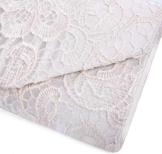 Kaever Ladies Satin Lace Clutch Bag Shoulder Chain Elegant Wedding Evening Bags - Image 3