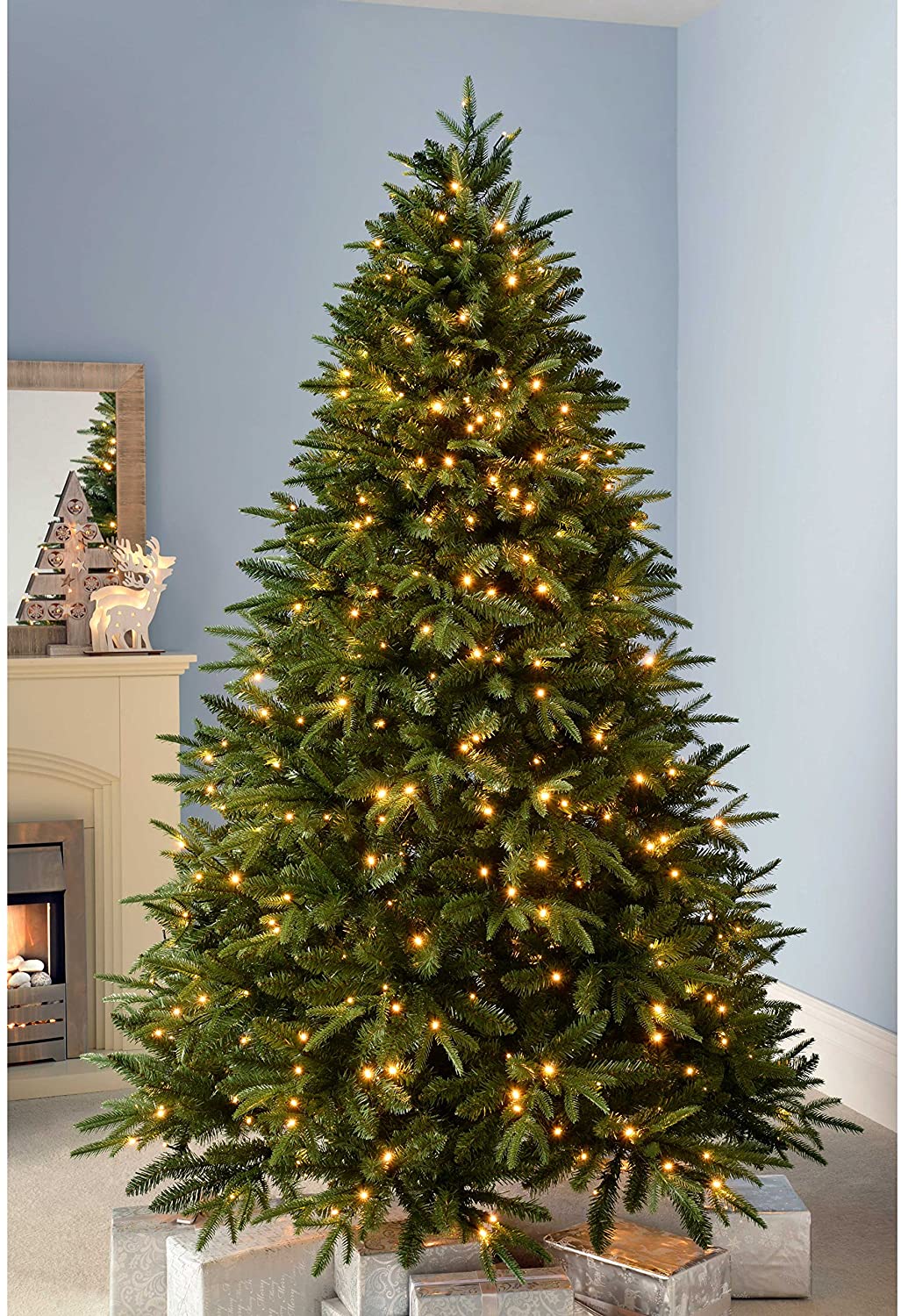 WeRChristmas Pre-Lit Windsor Fir Multi-Function Christmas Tree with 500 ...