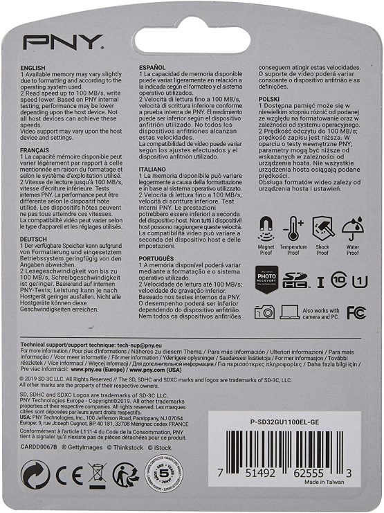 PNY Elite SDHC card 32GB Class 10 UHS-I U1 100MB/s - Image 3