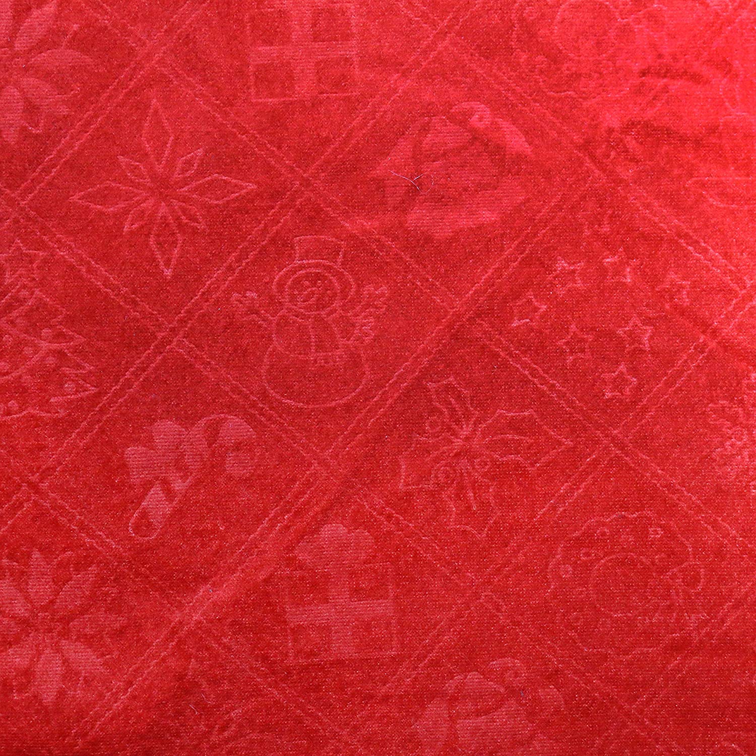 Robelli Large 90cm Red Festive Christmas Tree Skirt Decoration (Embossed Pattern) - Image 2