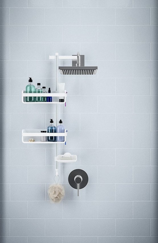 Umbra Flipside Flex Pole Shower Caddy, Adjustable Shower Caddy with