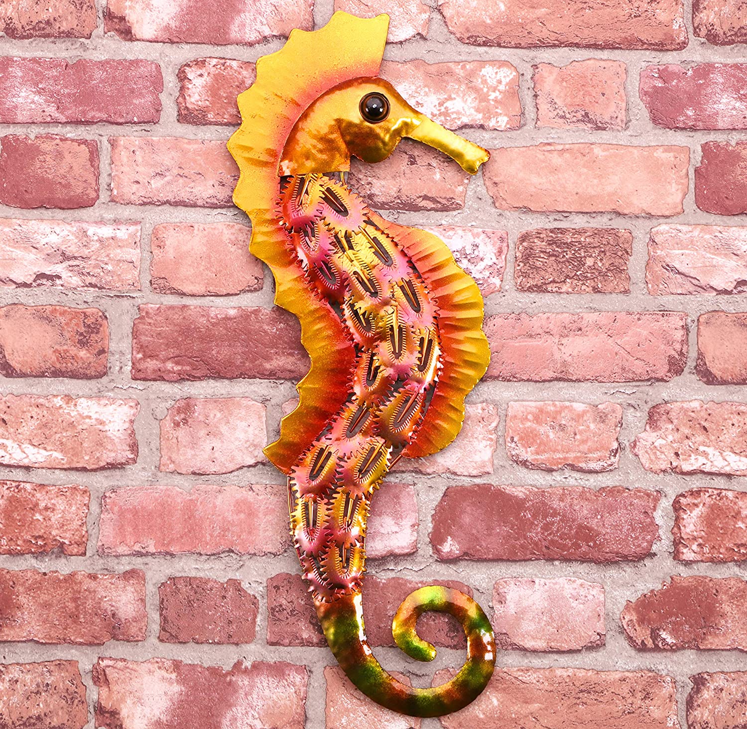 Christmas Concepts® 530mm (21'') Metal Seahorse Wall Art Scupture - Indoor/Outdoor Garden Decoration